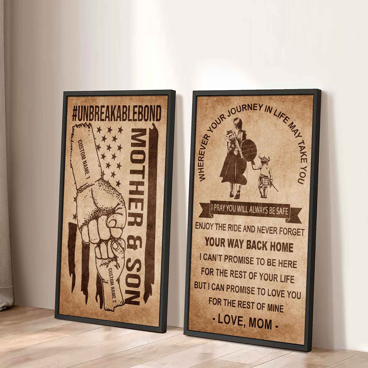 Unbreakable Bond Canvas Set Mother And Son Never Forget Your Way Back Home I Love You For The Rest Of Mine