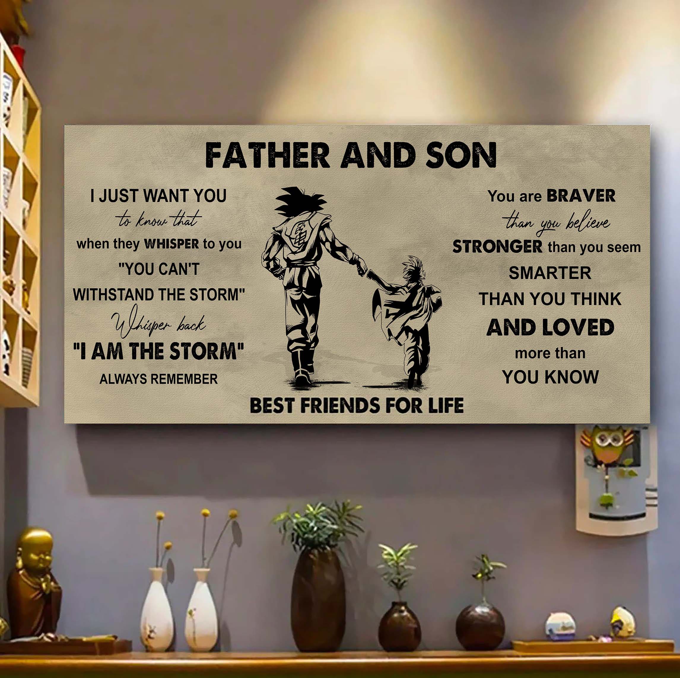 DRB Father And Son Best Friends For Life - I Am The Storm Poster Canvas Gift For Son From Father