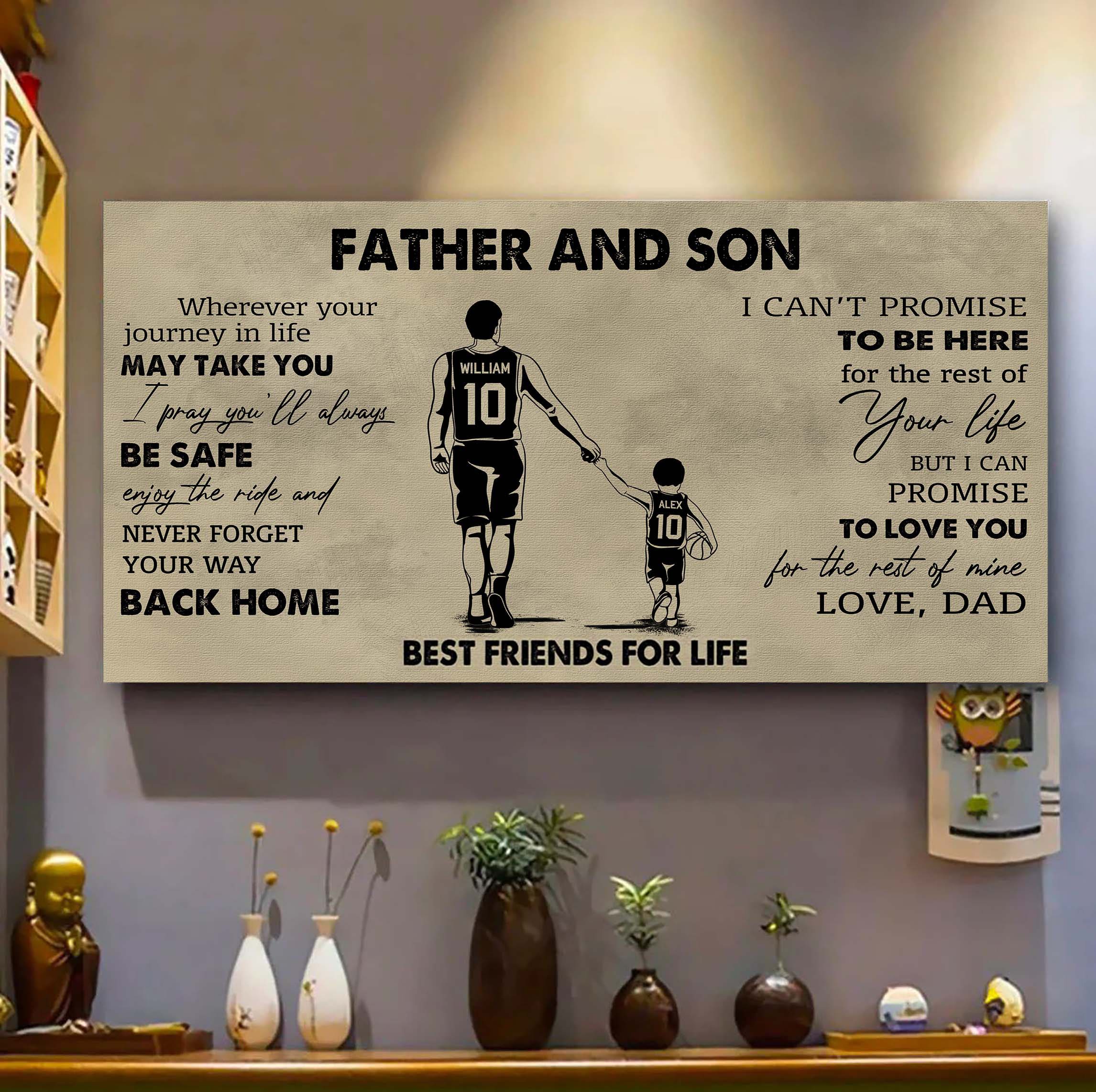 Family Father And Son Best Friends For Life - Never Forget Your Way Back Home Poster Canvas Gift For Son From Father
