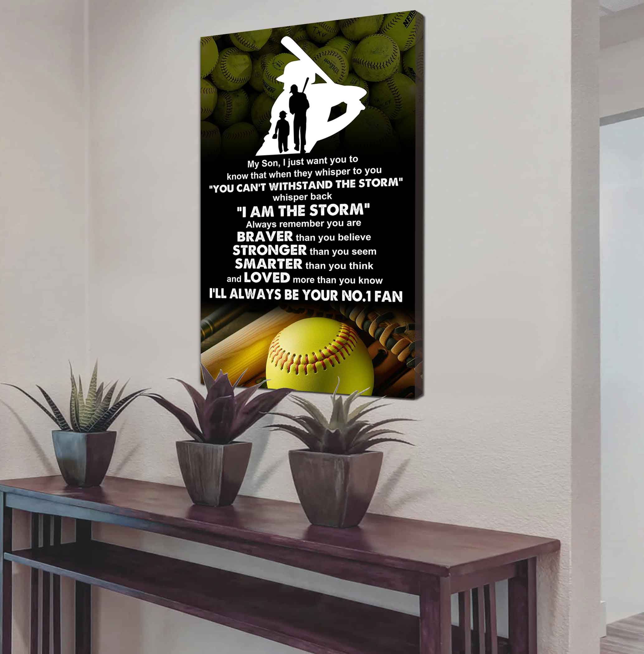Sport Poster Canvas Dad To Son - Whisper Back I Am The Storm I Will Always Your No 1 Fan