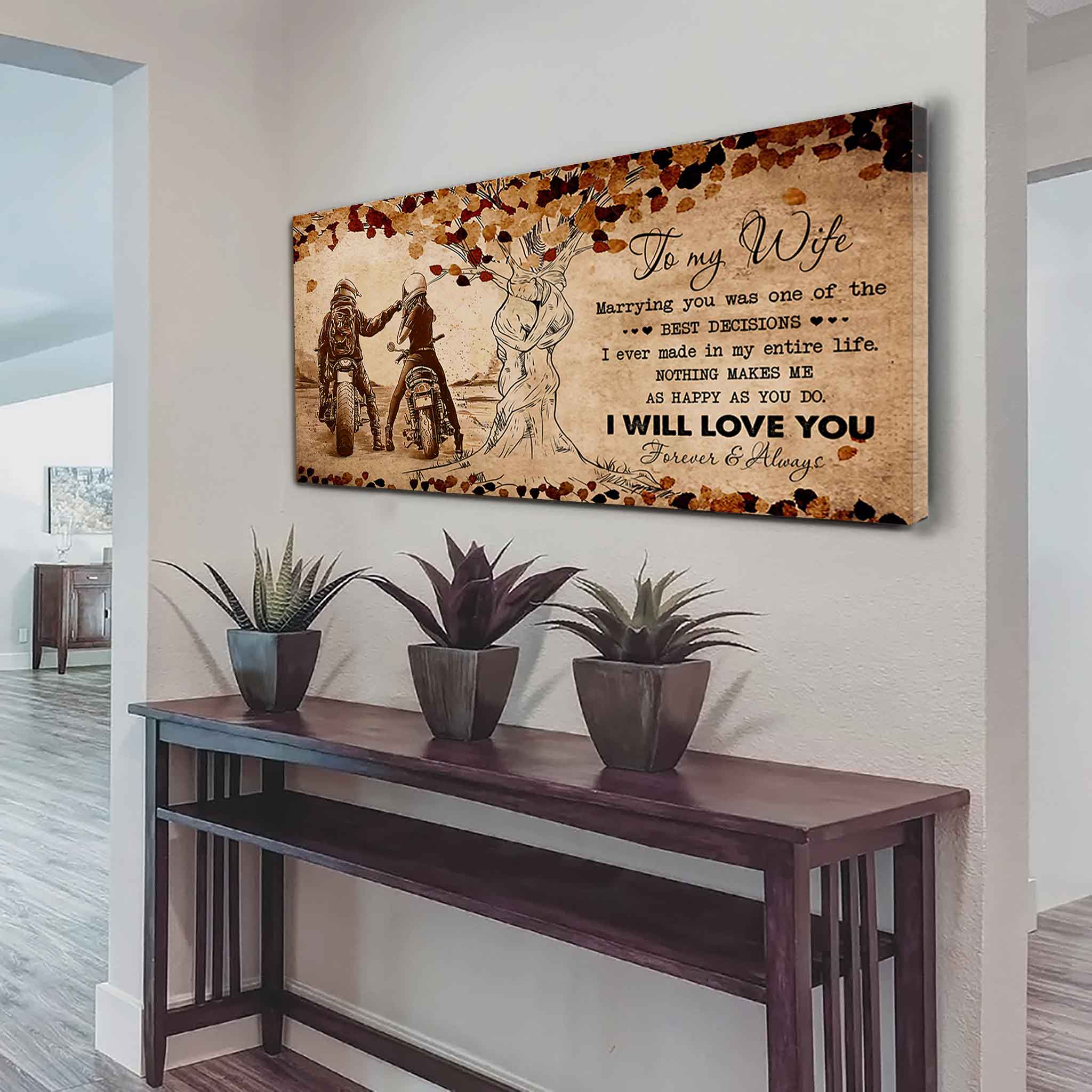 American Football Poster Canvas To My Wife Marrying You Was One Of The Best Decisions - I Will Love You Forever And Always Gift For Your Wife