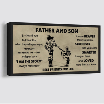 Biker Father And Daughter Best Friends For Life - Be Strong When You Are Weak Poster Canvas Gift For Son From Father
