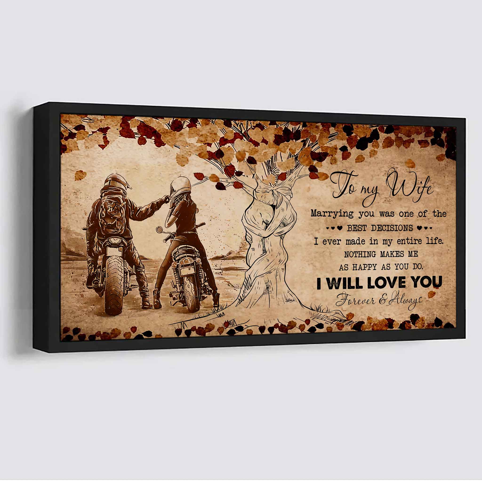 American Football Poster Canvas To My Wife Marrying You Was One Of The Best Decisions - I Will Love You Forever And Always Gift For Your Wife