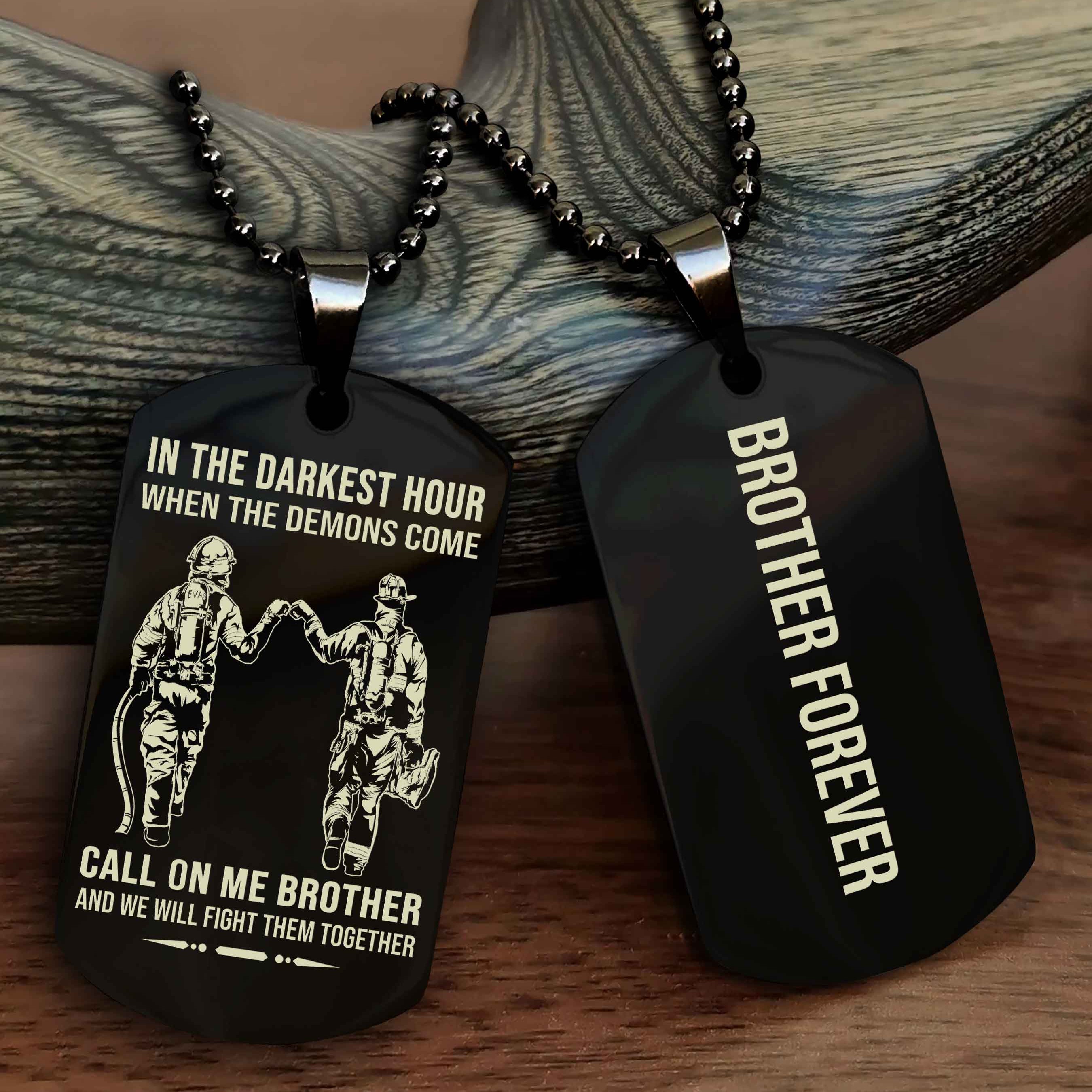 Cowboy Customizable engraved black dog tag double sided gift from brother, brother forevers