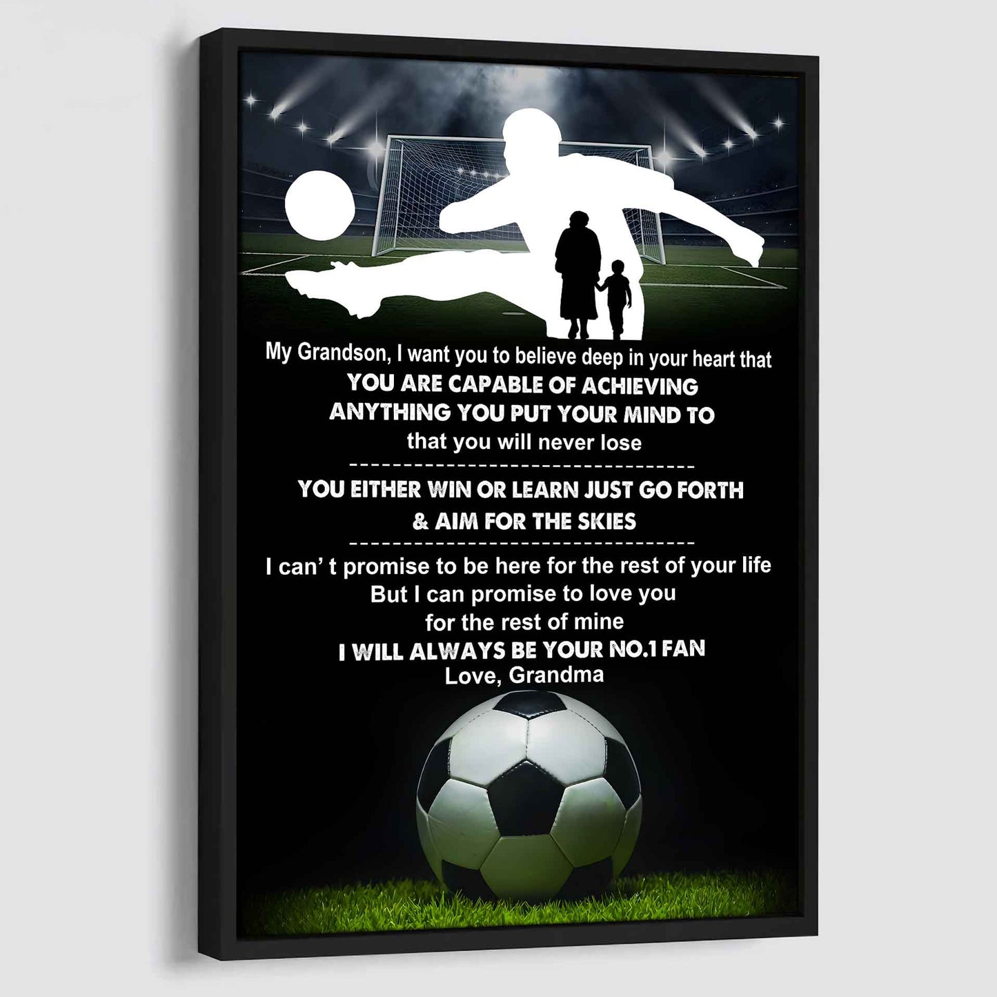 Baseball Poster Canvas Grandma To Grandson - That You Will Never Lose You Either Win Or Learn I Will Always Your No 1 Fan