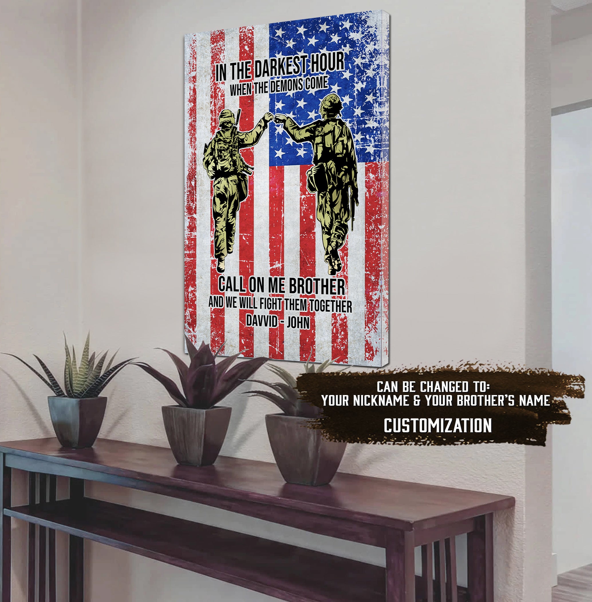 Soldier Brother Canvas call on me brother- 4th of july
