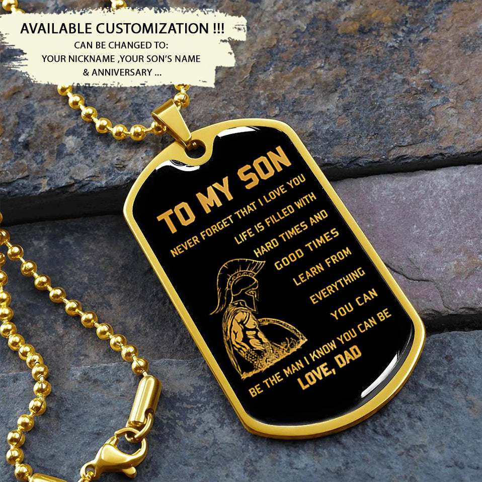 Military Chain Dad To Son Dog Tag Be The Man I Know You Can Be