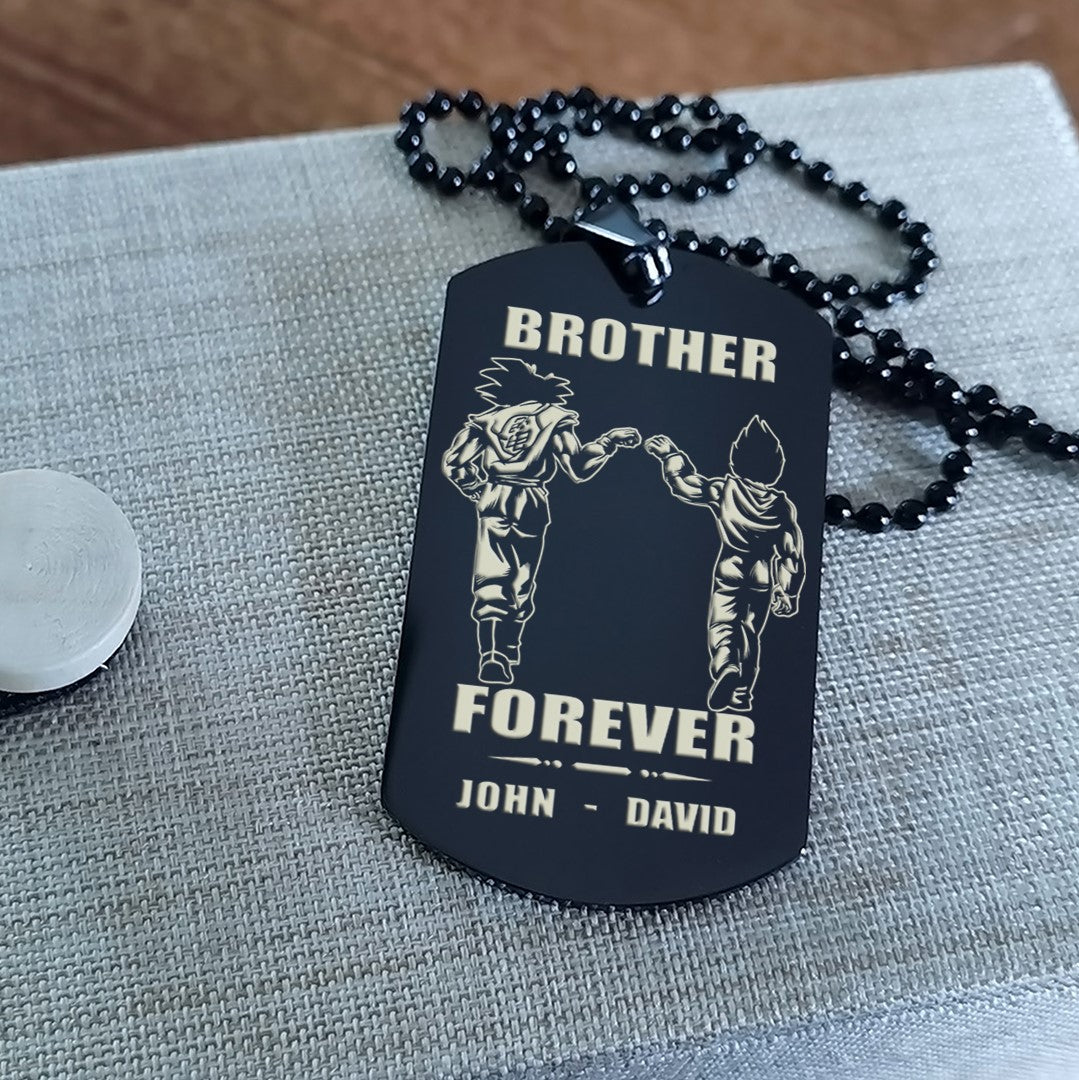 Biker customizable engraved black dog tag double sided gift from brother, brother forever