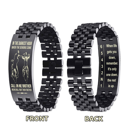 Biker double side bracelet, When life gets you down, remember. It’s only one down, the rest is up.