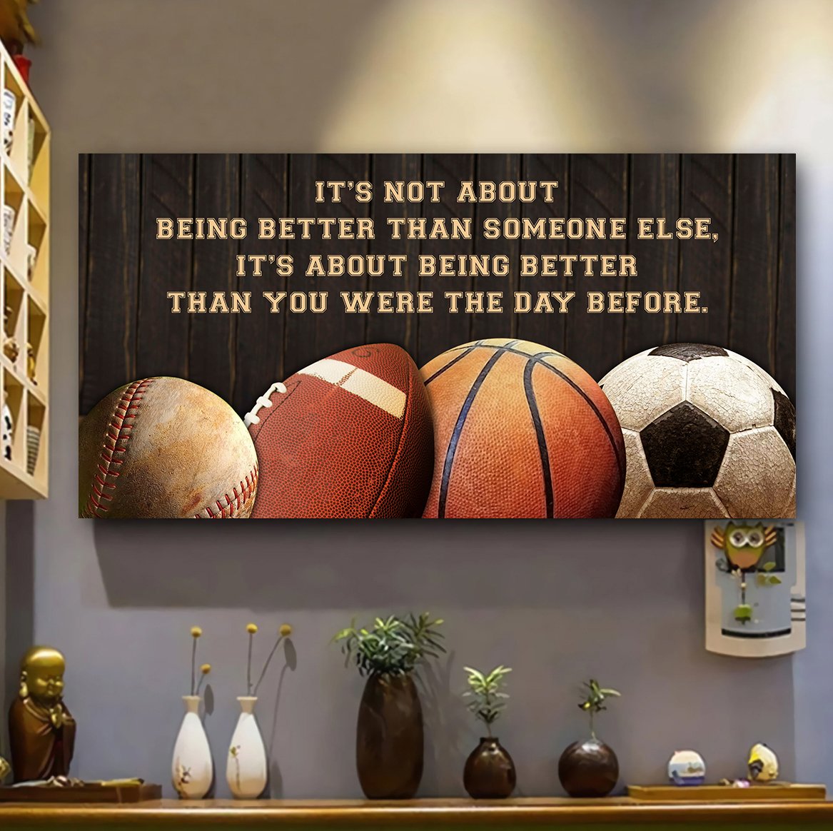 Customizable basketbal, baseball, football, soccer poster, canvas – it's not about being