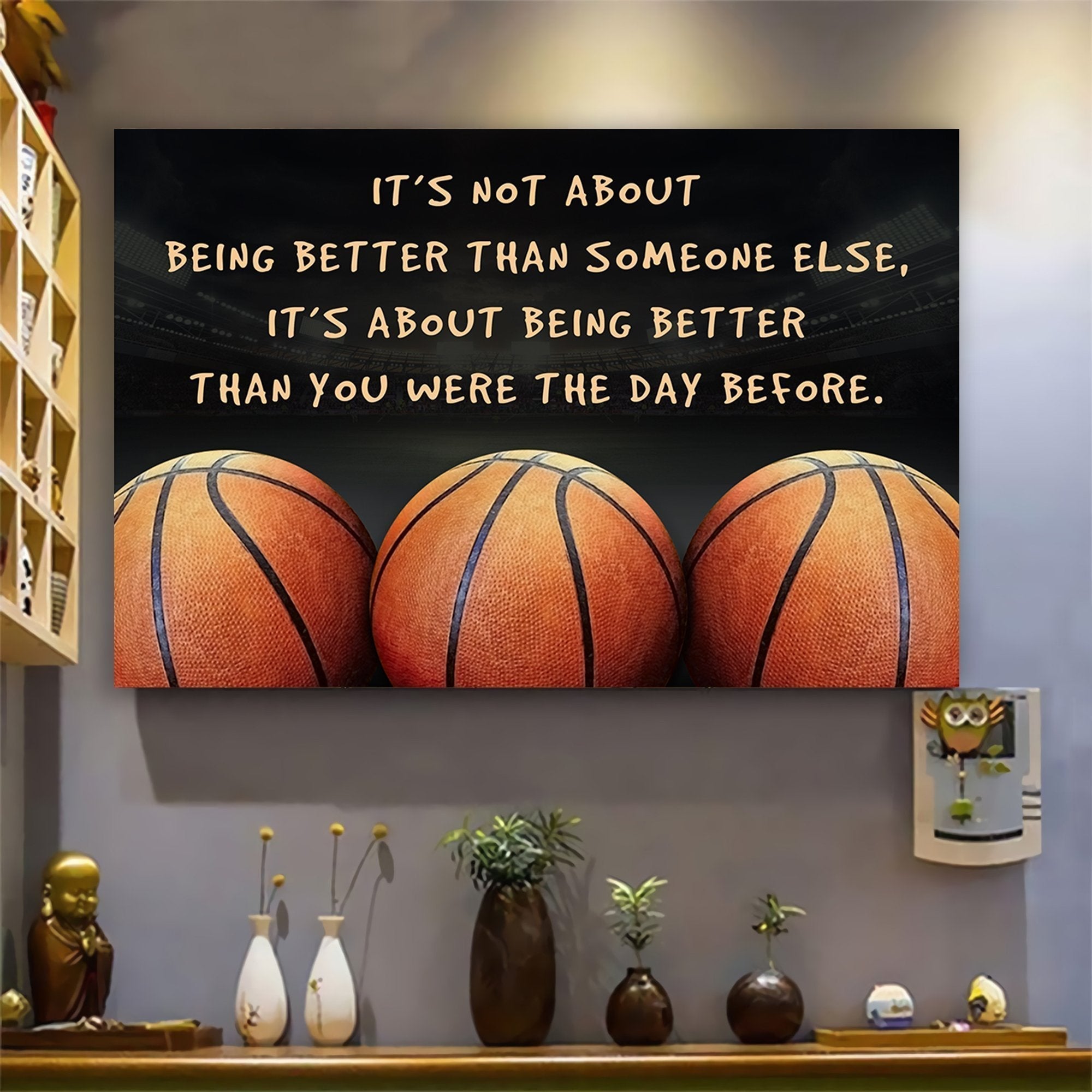 Soccer volleyball basketball customizable poster canvas - It is not About Being Better Than Someone Else It is about being better than you were the day before