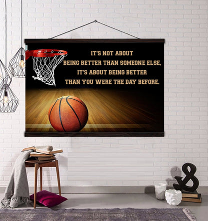 Hockey customizable poster canvas - It is not about better than someone else, It is about being better than you were the day before