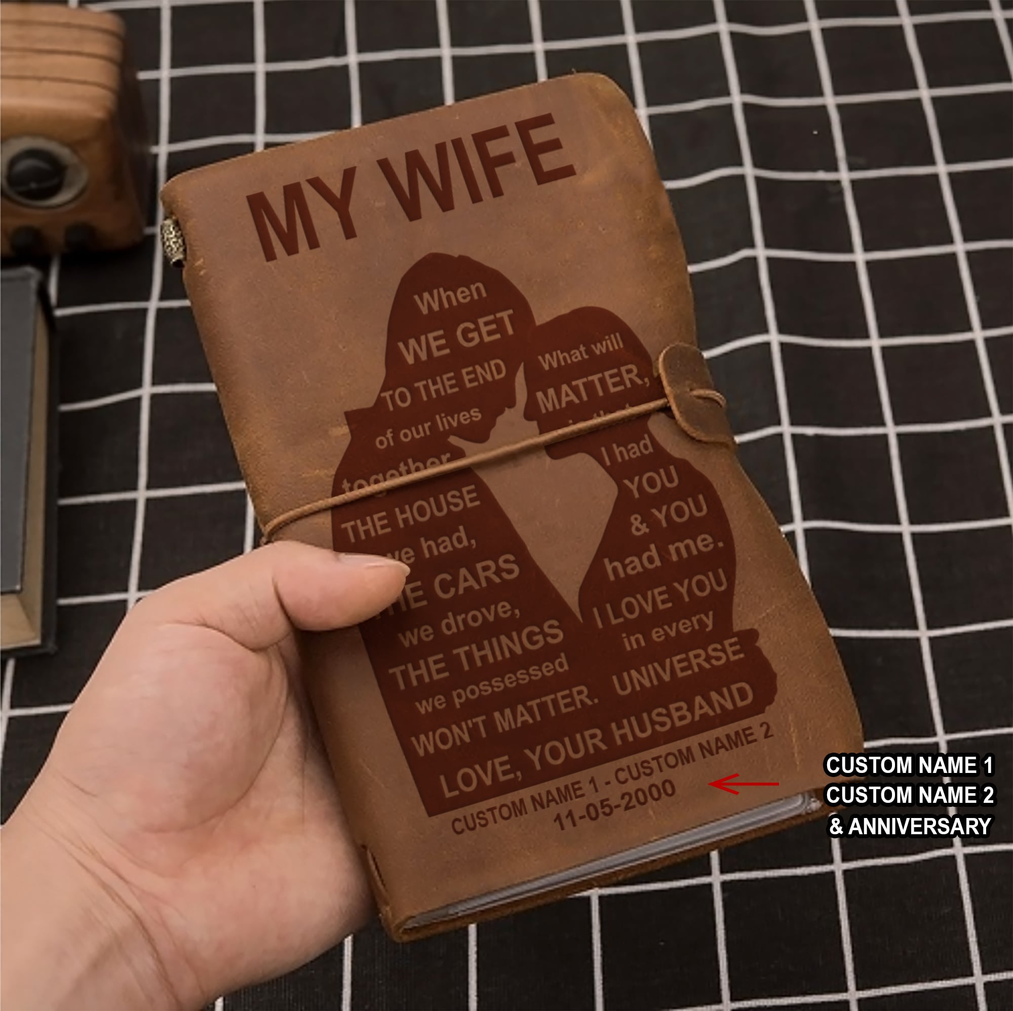 Perfect for anniversaries, birthdays, or just because-Vintage Journal Husband to wife When we get to the end of our lives together