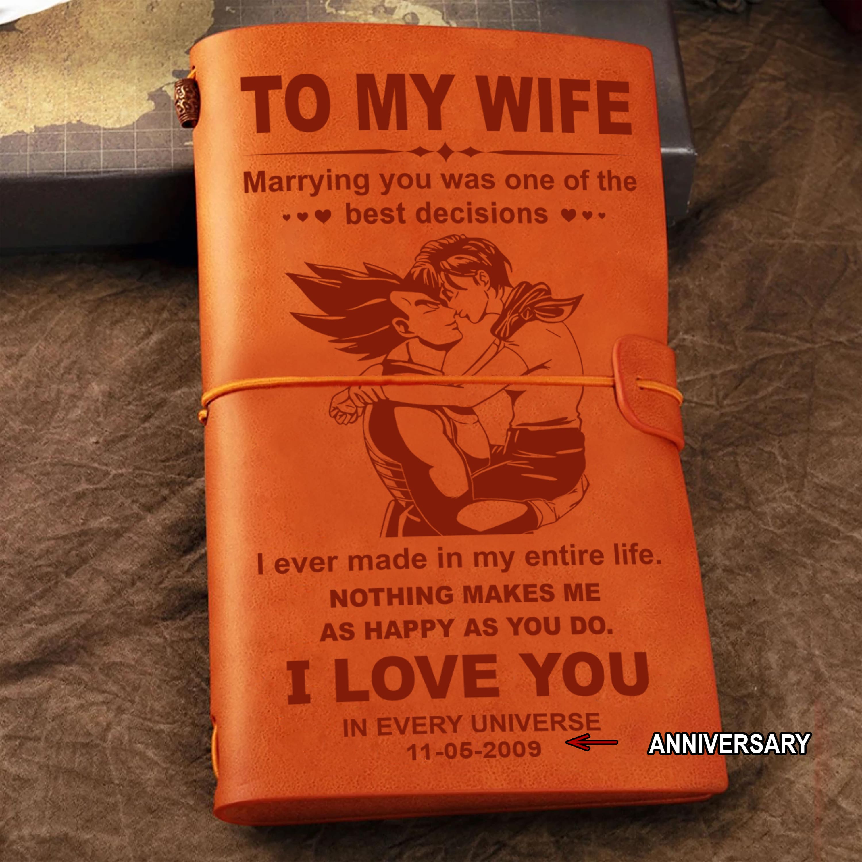 Valentines gifts Vintage Journal Husband to Wife Marrying you was one of the best decision I ever made