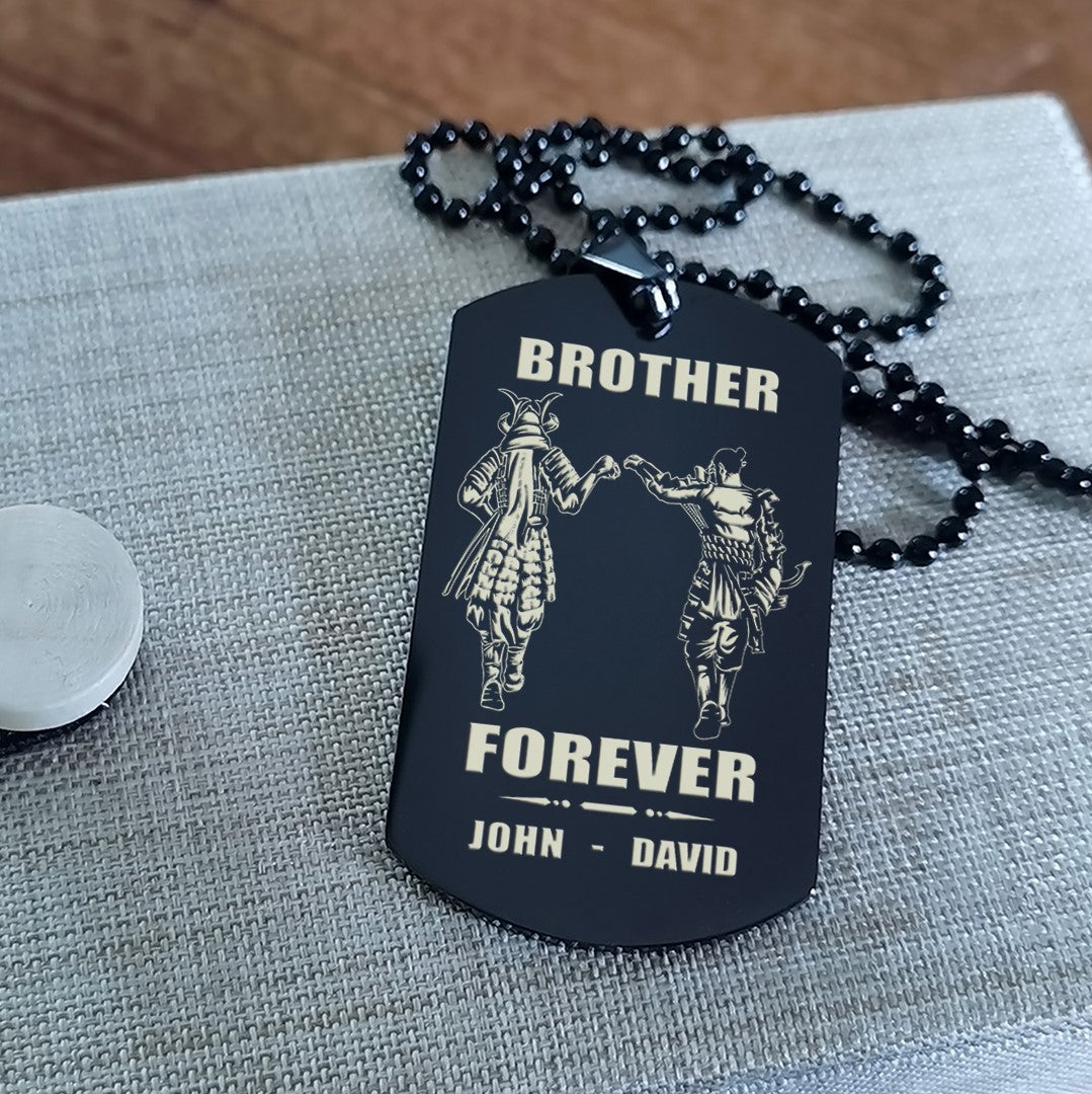 Vikings customizable engraved black dog tag double sided gift from brother, brother forever