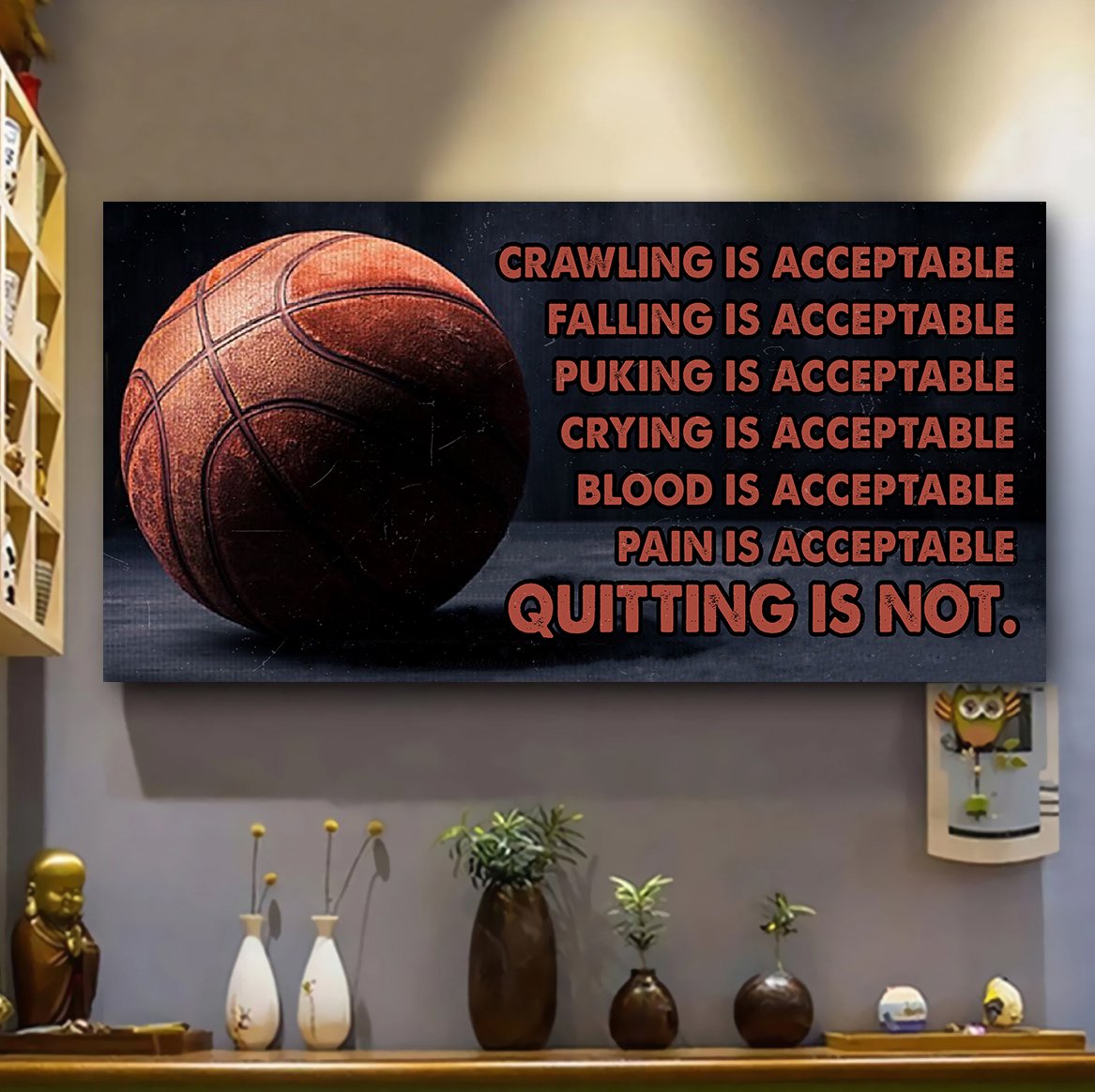 Customizable basketball poster – quitting is not