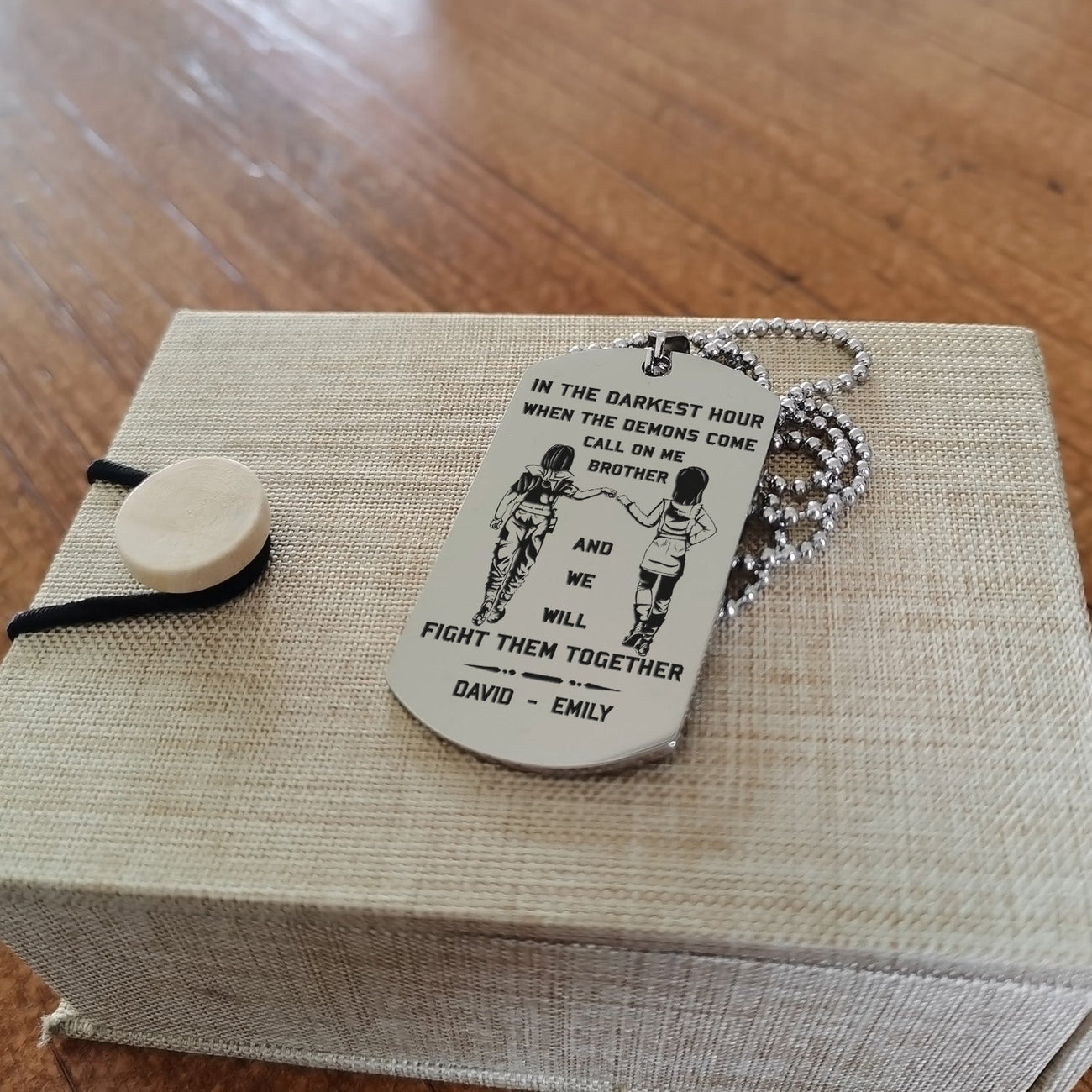 Personalized One Sided Dog Tag Call On Me Brother And We Will Fight Them Together