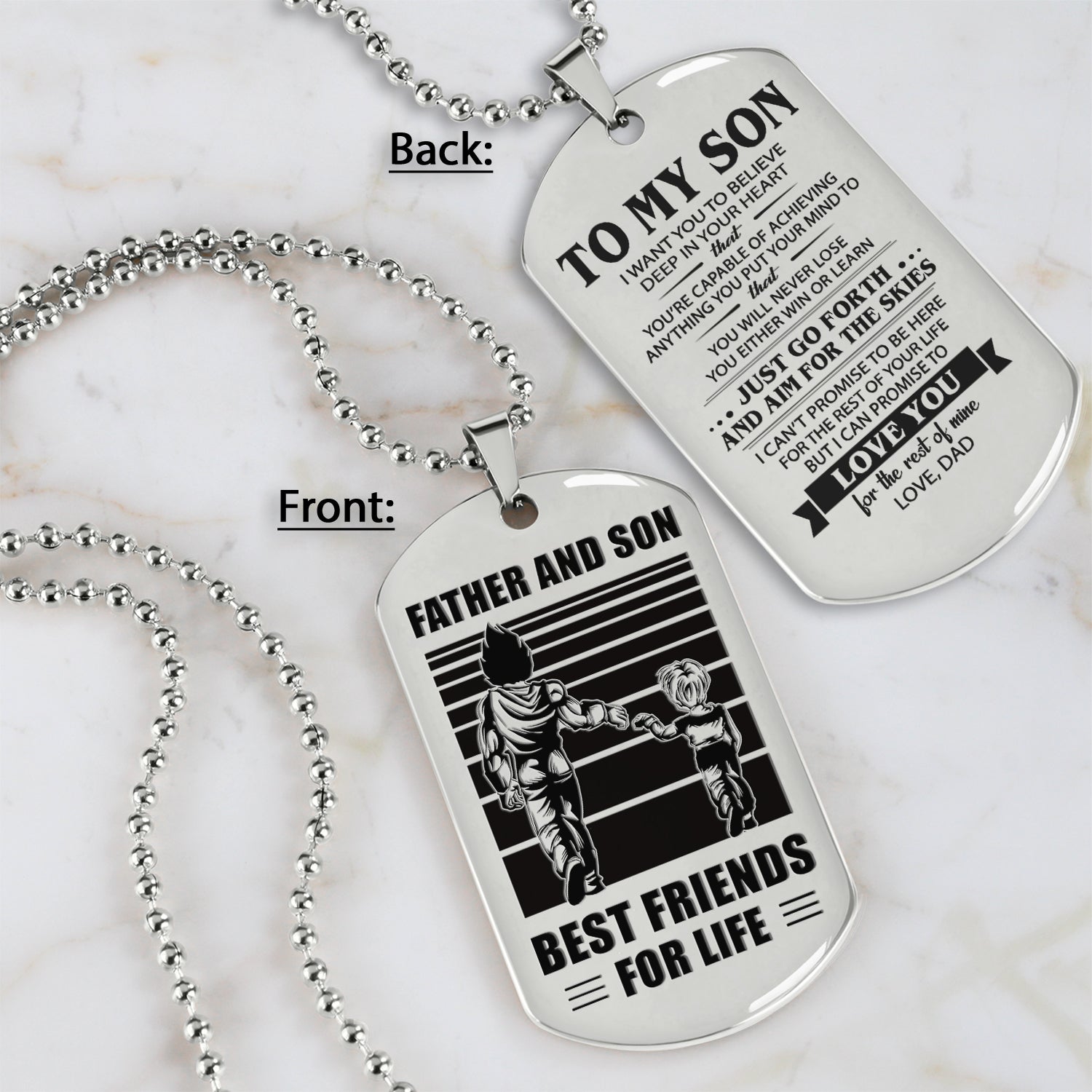 HM12 - Customizabled Double Sided Dog Tag Father And Son Best Friends For Life