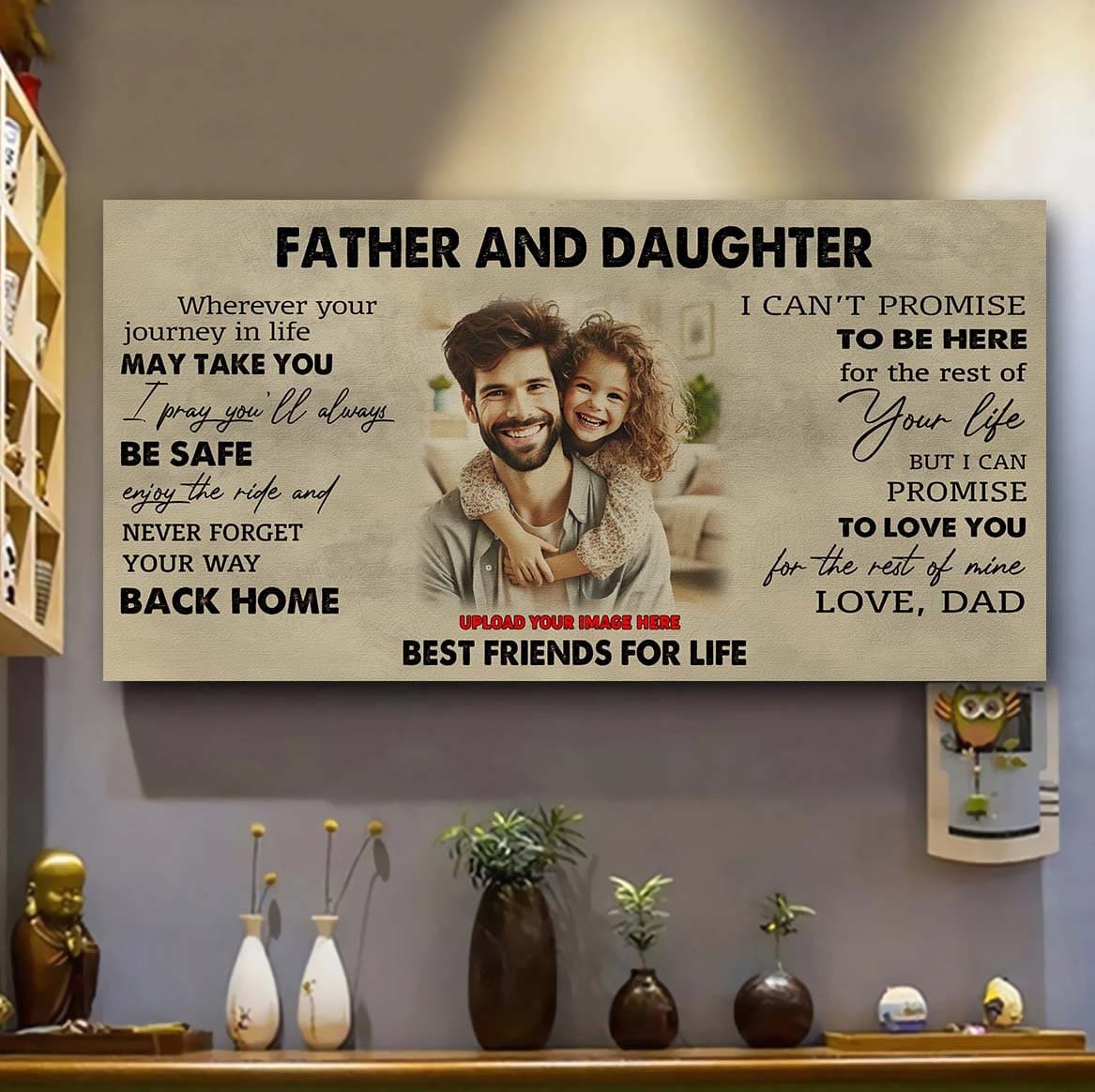 DRB Father And Daughter Best Friends For Life - Never Forget Your Way Back Home Poster Canvas Gift For Daughter From Father