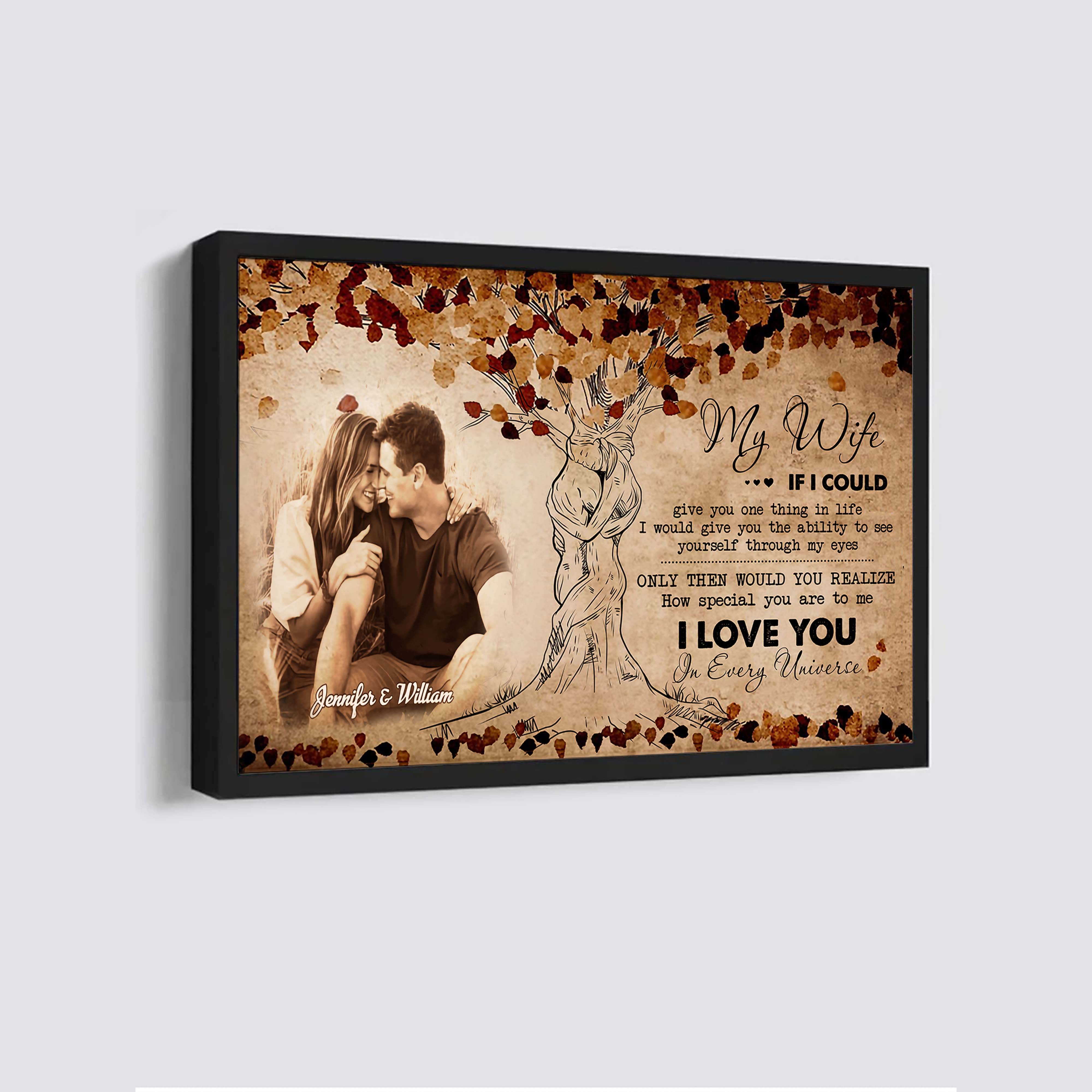 Valentines gifts-Poster canvas-Custom Image- Husband to Wife- I wish I could turn back the clock