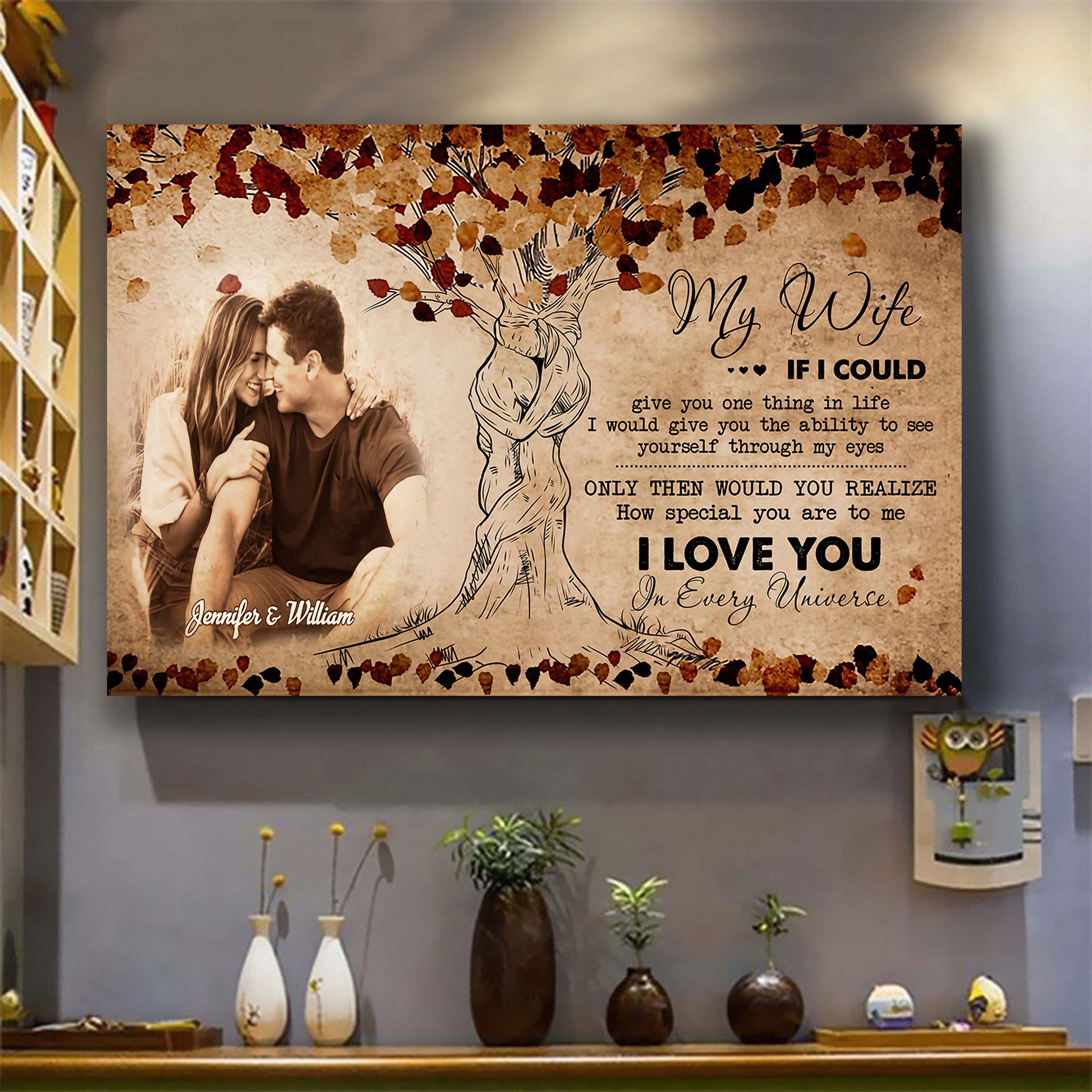 Valentines gifts-Poster canvas-Custom Image- Husband to Wife- Meeting you was fate