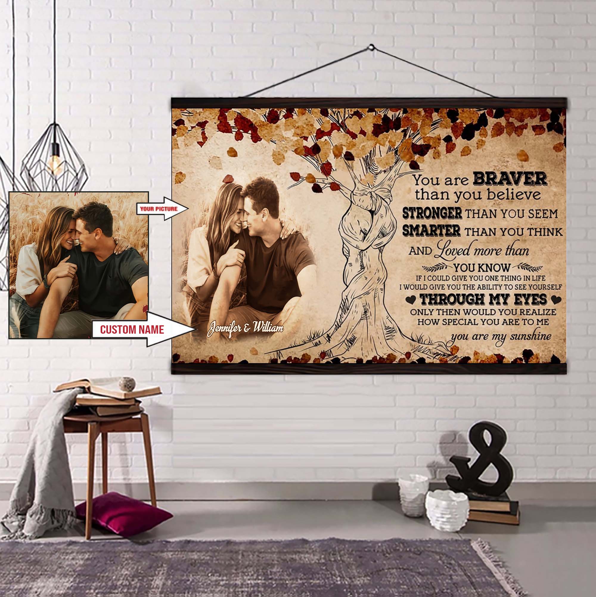 Valentines gifts-Poster canvas-Custom Image- Husband to Wife- If I could give you one thing in life