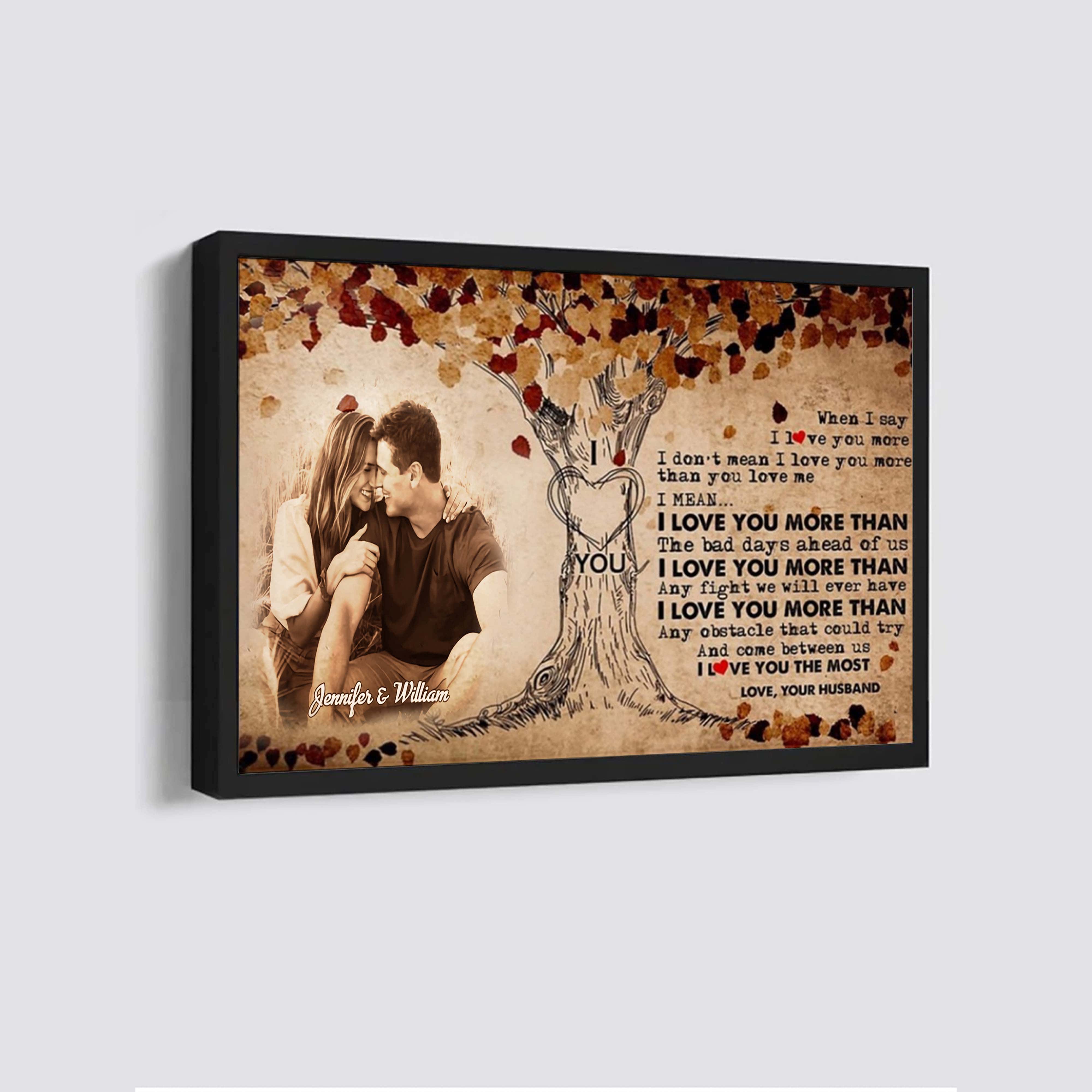 Valentines gifts-Poster canvas-Custom Image- Husband to Wife- I wish I could turn back the clock