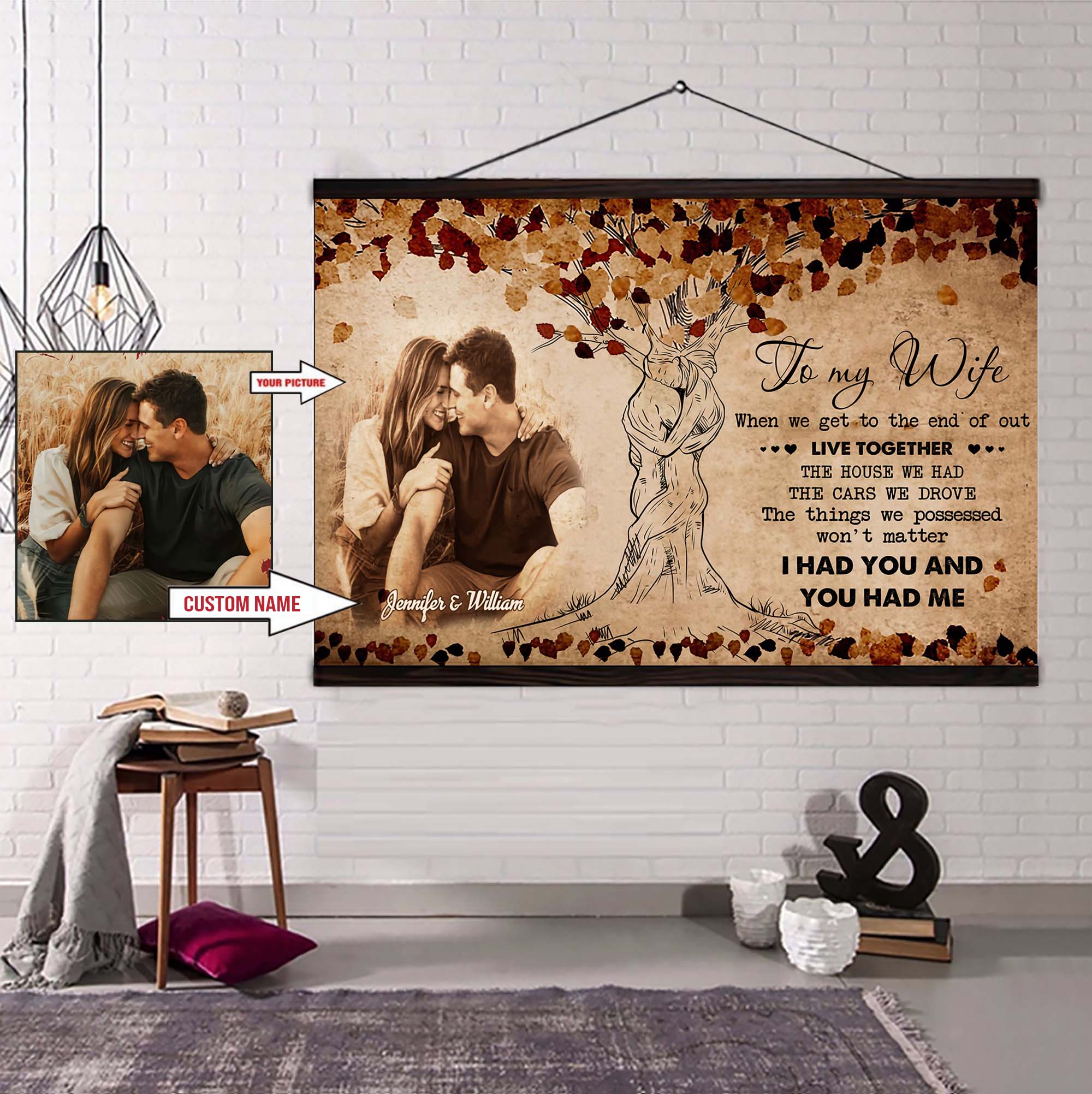 Valentines gifts-Poster canvas-Custom Image- Husband to Wife- When i say i love you more
