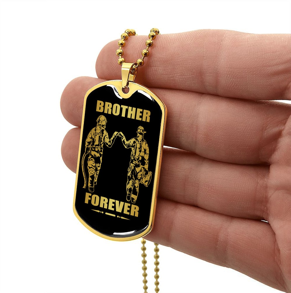 DRF-Military Chain (18K Gold Plated)-gifts from brother, n the darkest hour, When the demons come call on me brother and we will fight them together