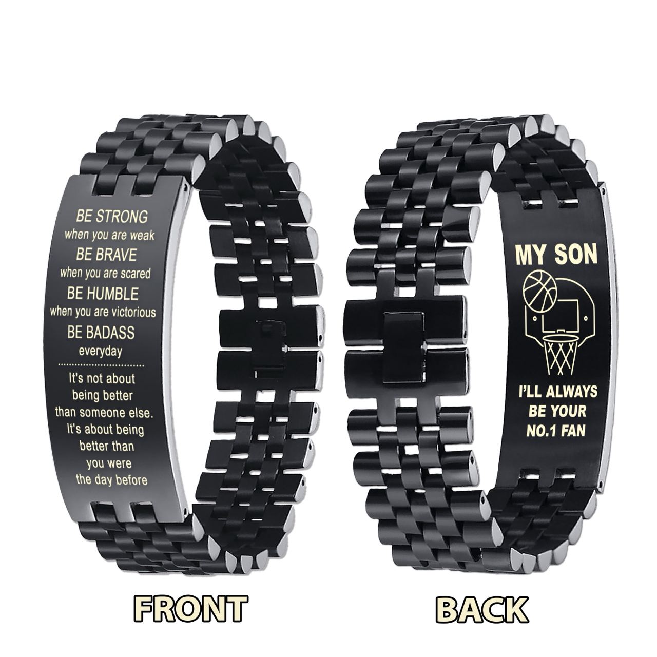 DS1-Customizable basketball bracelet, gifts from dad mom to son- I hope you believe in yourself