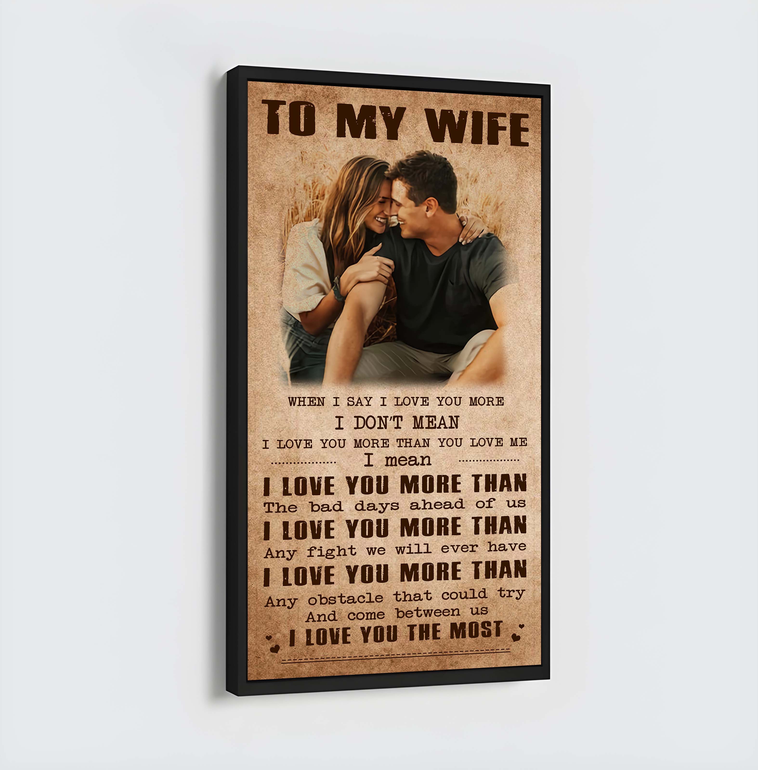 Valentine gifts-Custom image canvas-Husband to Wife- You are braver than you believe