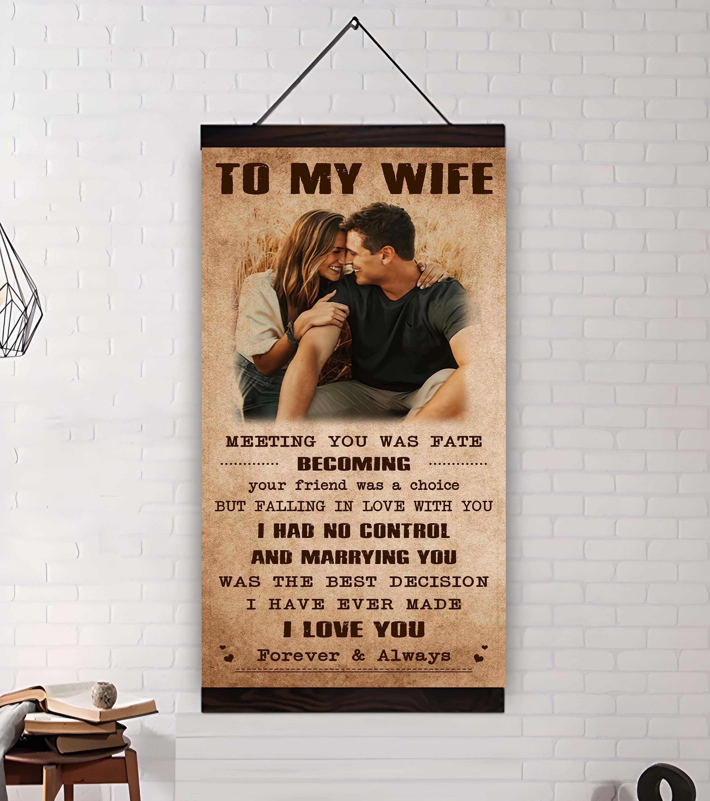 Valentine gifts-Custom image canvas-Husband to Wife- I wish I could turn back the clock