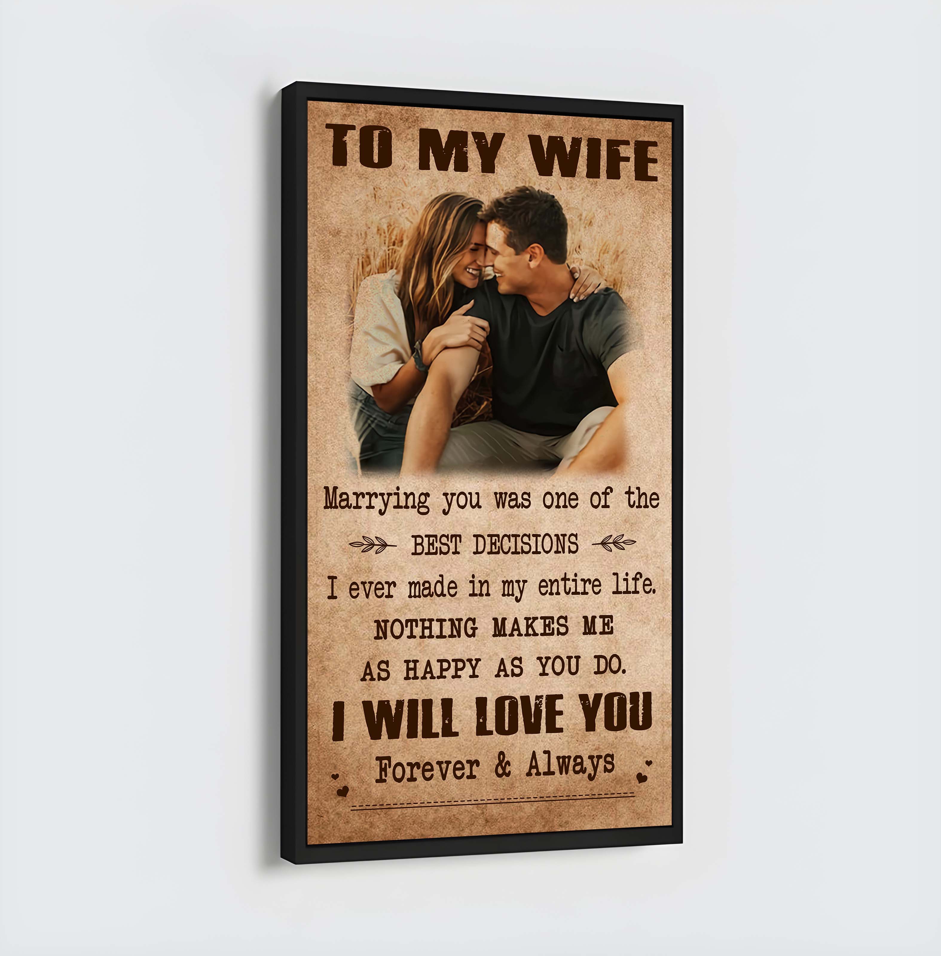Valentine gifts-Custom image canvas-Husband to Wife- Meeting you was fate
