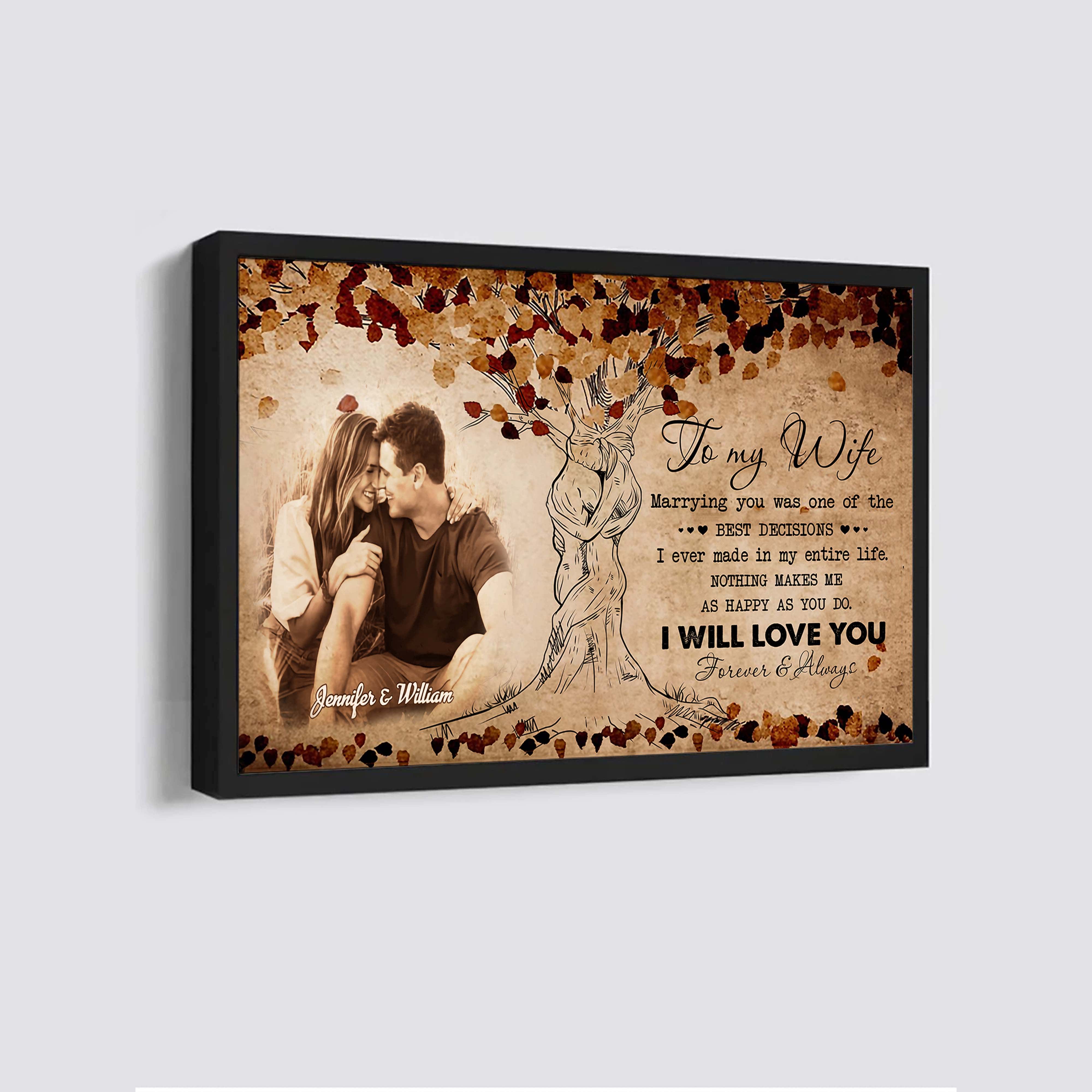 Valentines gifts-Poster canvas-Custom Image- Husband to Wife- I wish I could turn back the clock