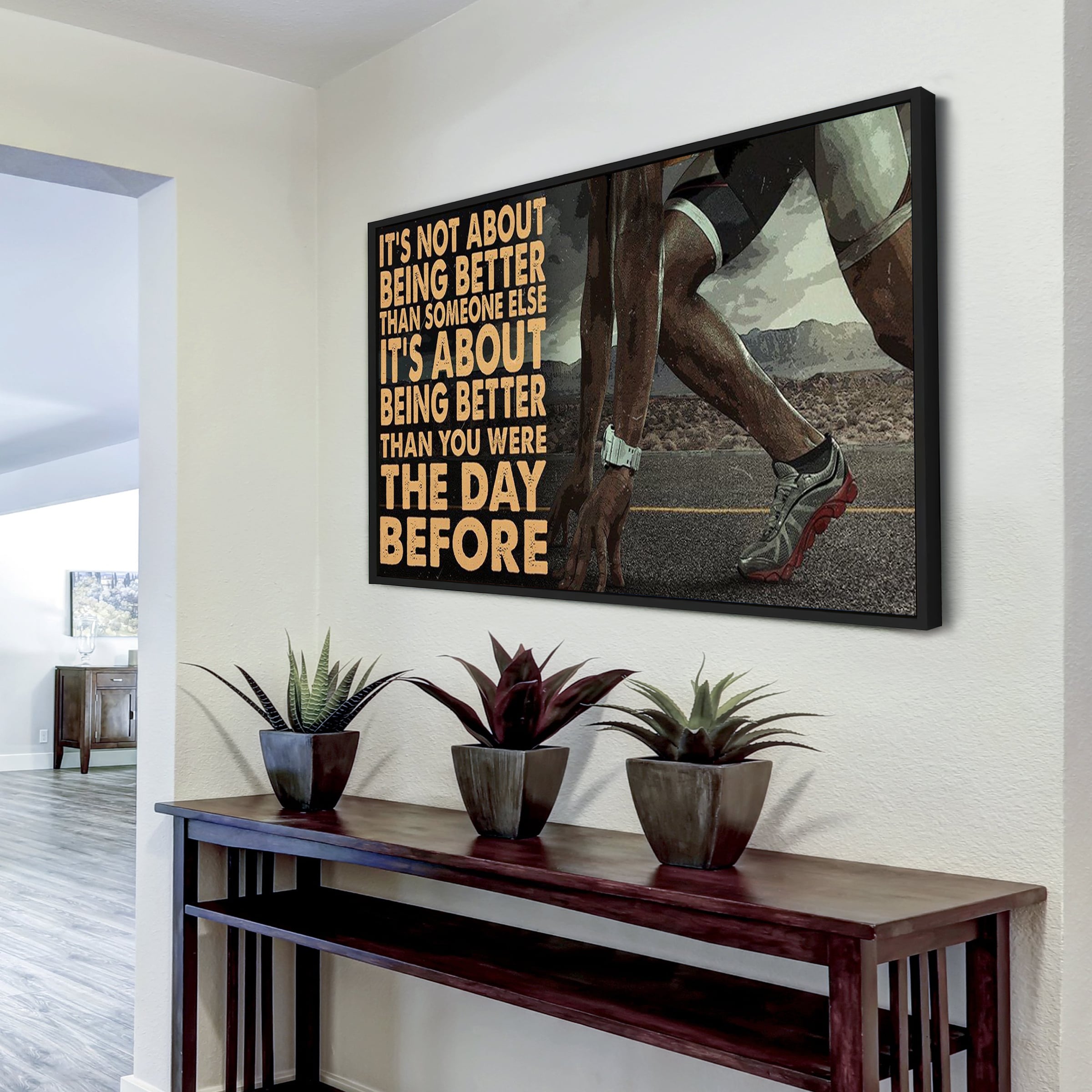 Baseball customizable poster canvas - It is not about better than someone else, It is about being better than you were the day before