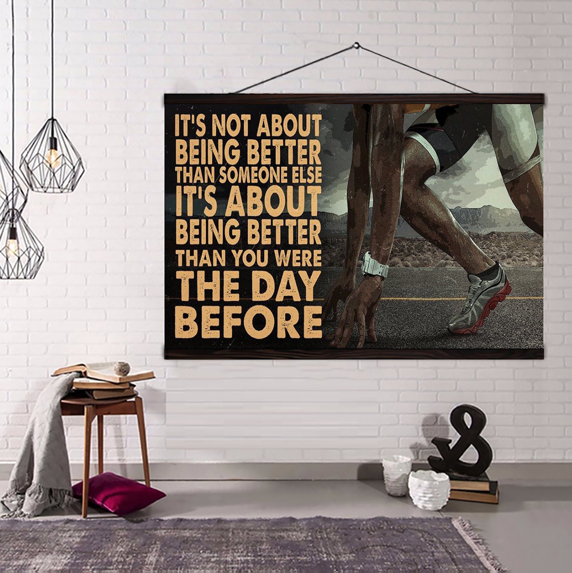 Basketball customizable poster canvas - It is not about better than someone else, It is about being better than you were the day before