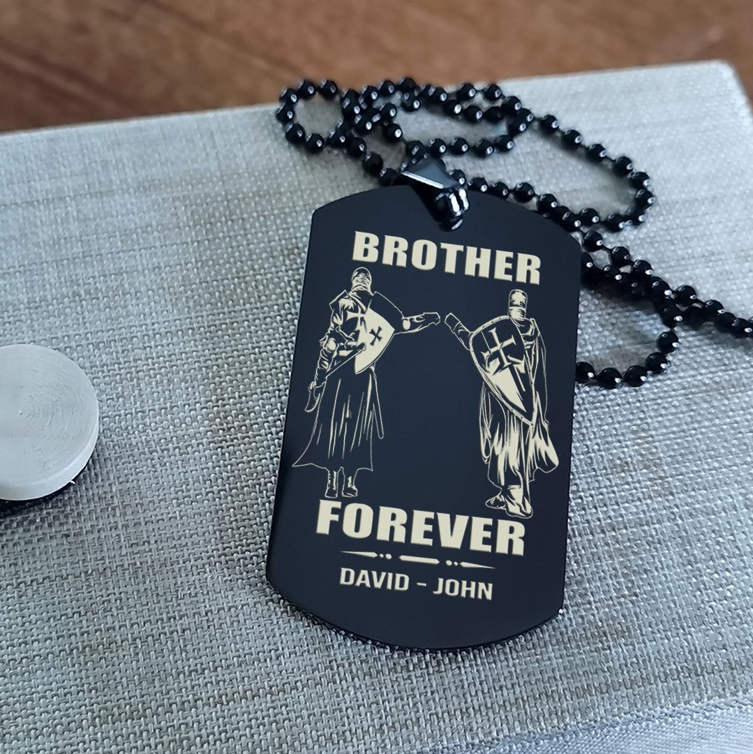 Biker Call on me brother engraved black dog tag double sided. gift for brothers