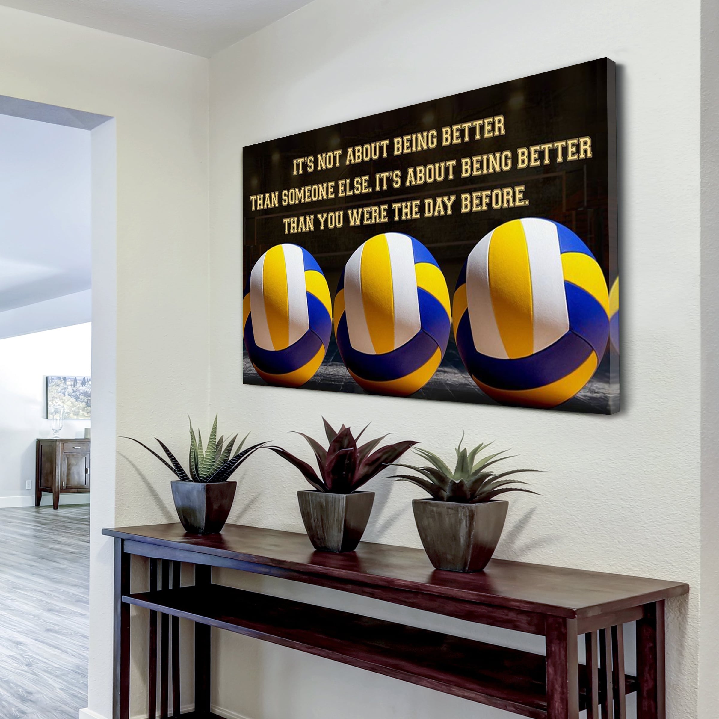 American football and baseball customizable poster canvas - It is not about better than someone else, It is about being better than you were the day before