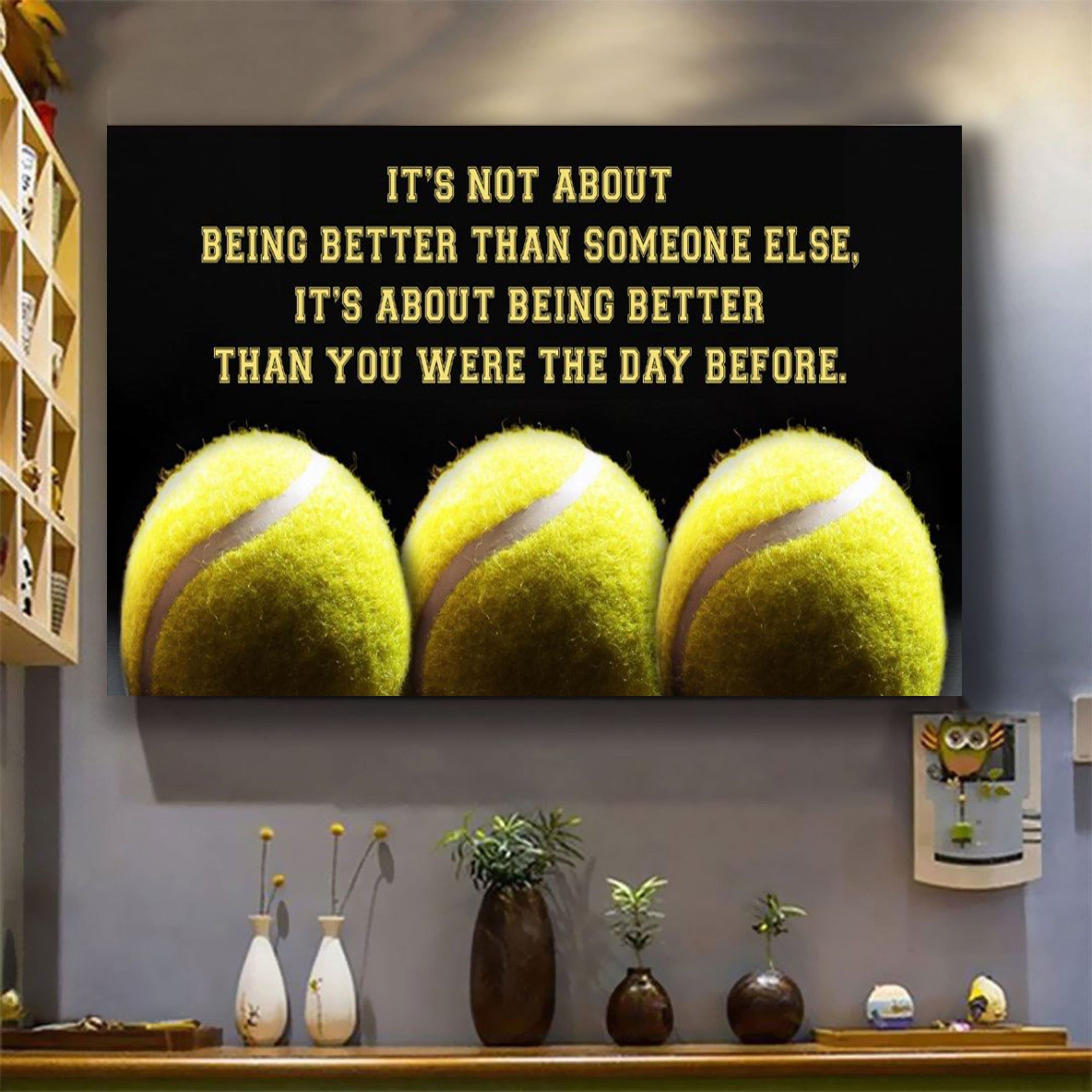 Soccer volleyball customizable poster canvas - It is not About Being Better Than Someone Else It is about being better than you were the day before