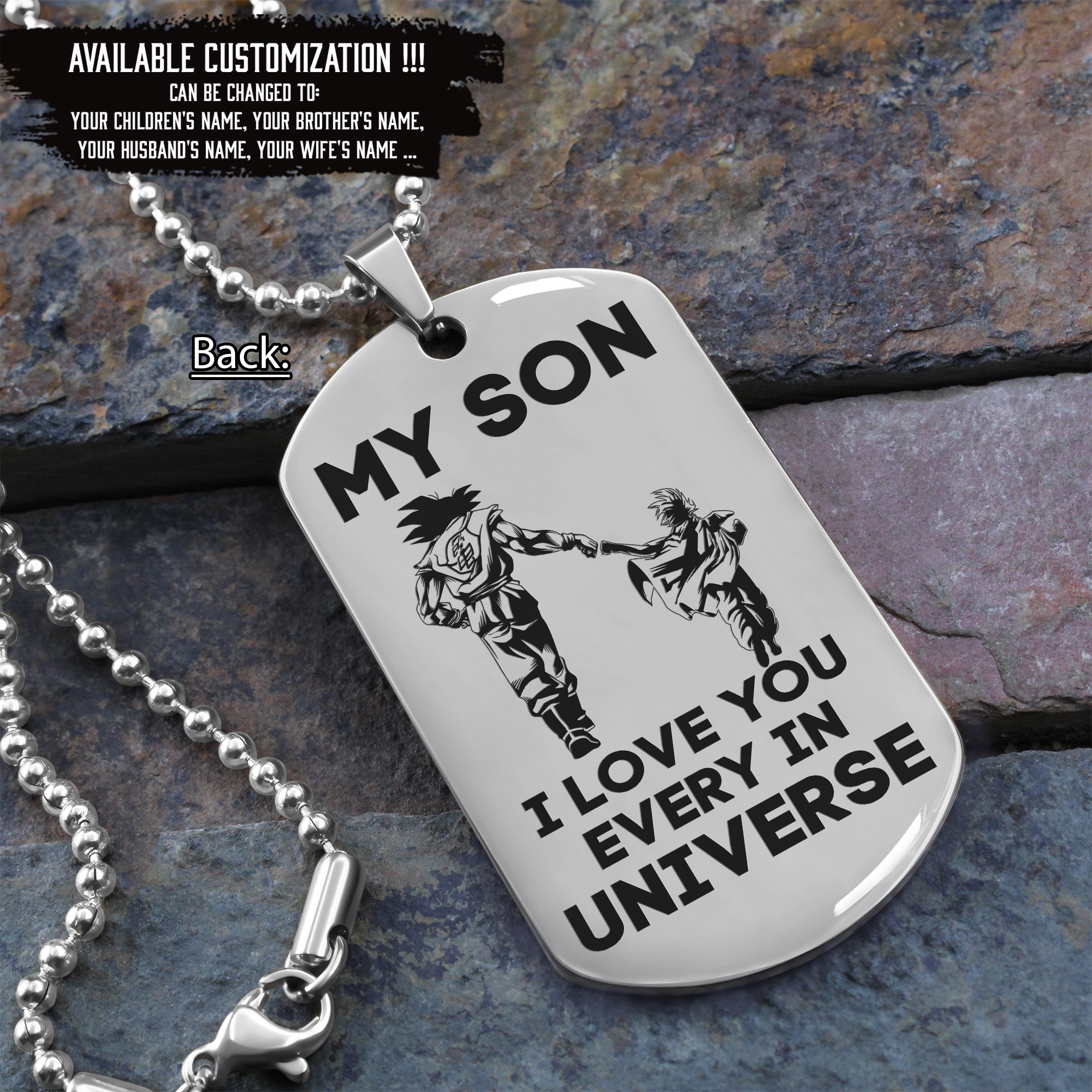 To my son double sided dog tag be strong be brave gift from dad to son