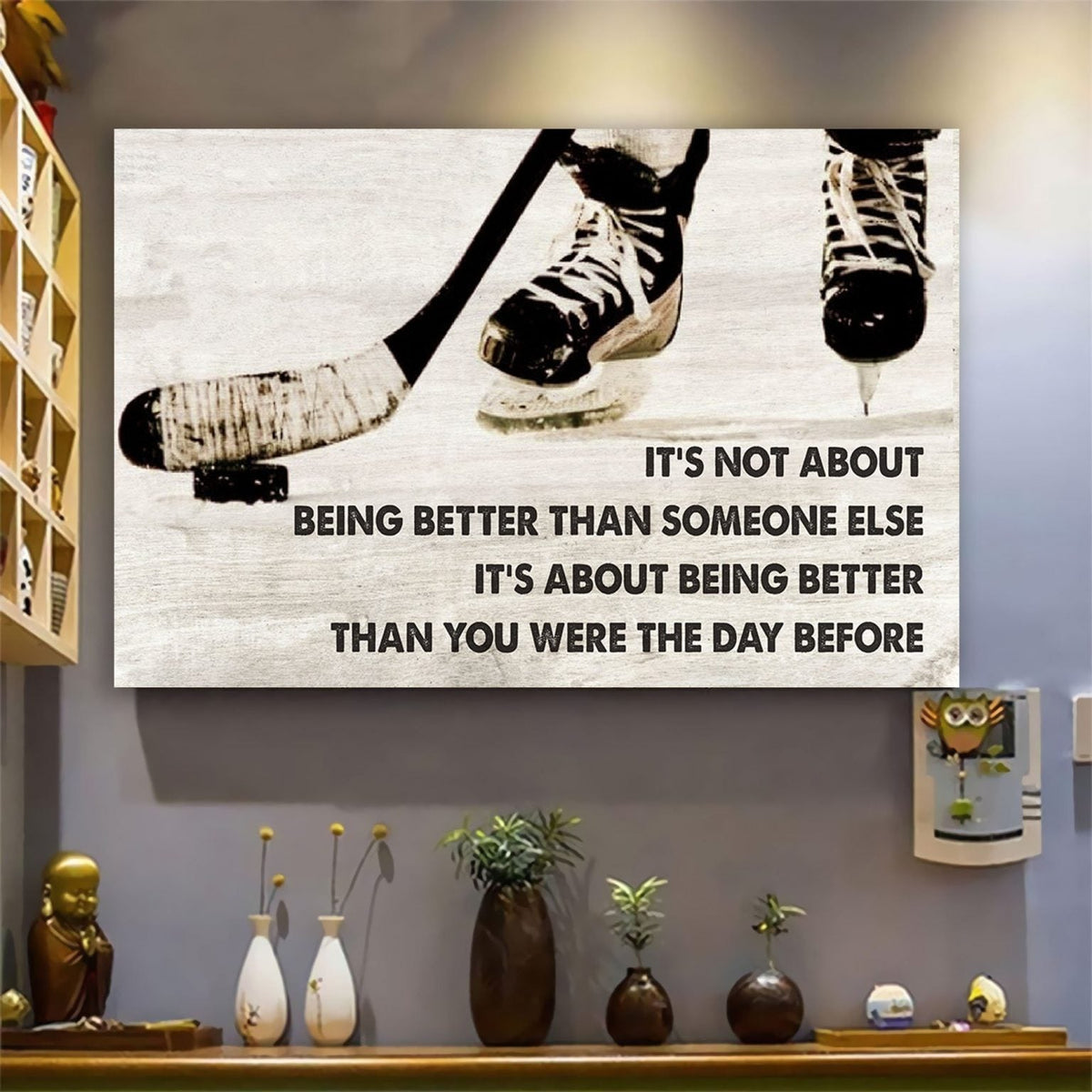 American football and baseball customizable poster canvas - It is not about better than someone else, It is about being better than you were the day before