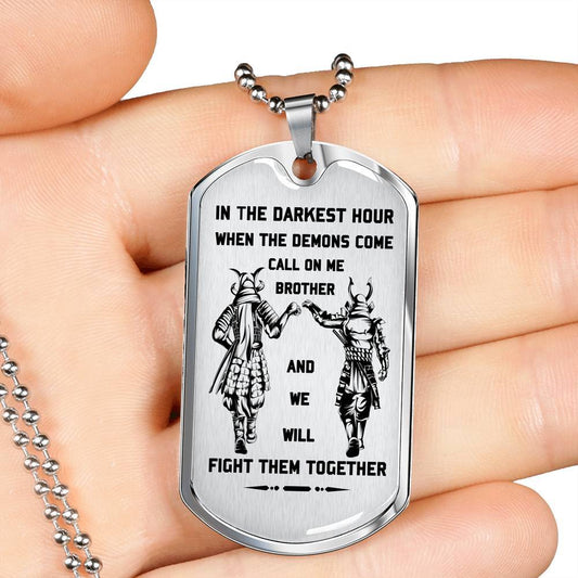 Samurai silver dog tag call on me brother ver 2
