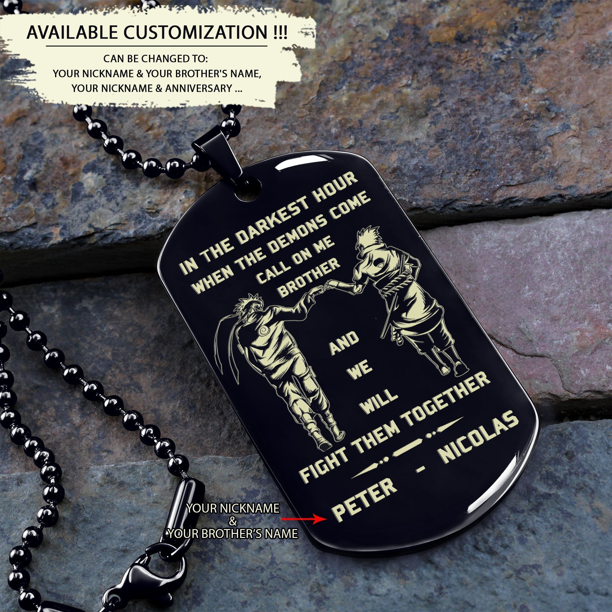 Brother dog tag clearance necklace